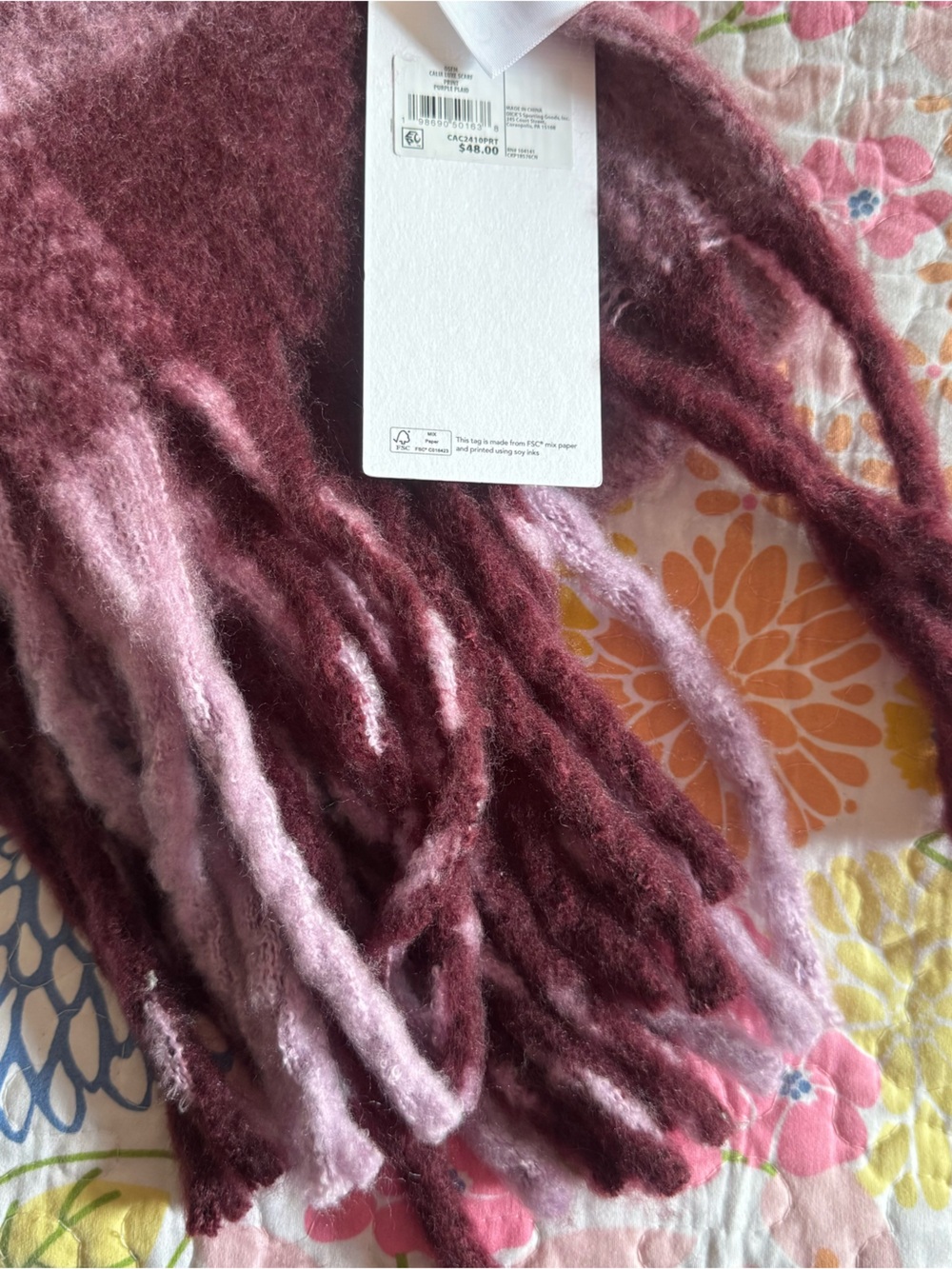NWT Calia luxe scarf purple plaid - Picture 3 of 5